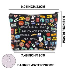 G2TUP New York Makeup Bag New York Travel Gift New York City Gifts New York Travel Bag New York Tourist Gift New York Zipper Pouch (New York)