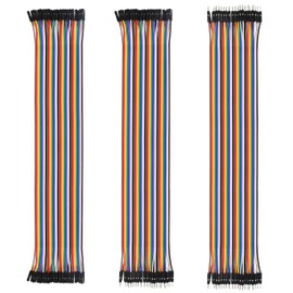 ALMOCN 120PCS Breadboard Jumper Dupont Wire,Multicolored 30cm 40pin Male to Female, 40pin Male to Male, 40pin Female to Female Breadboard Jumper Wires Ribbon Cables Kit for arduino