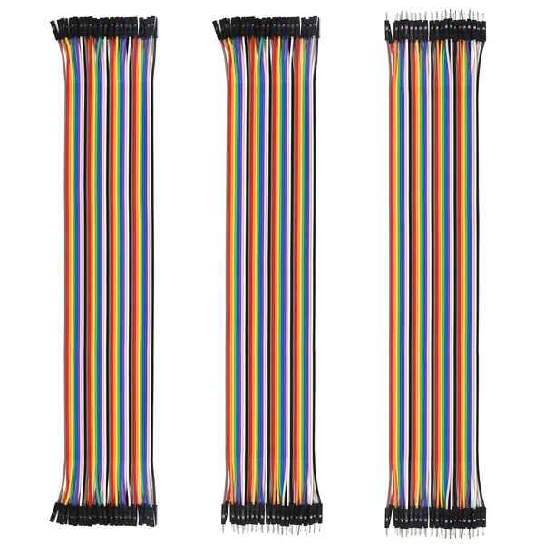ALMOCN 120PCS Breadboard Jumper Dupont Wire,Multicolored 30cm 40pin Male to
