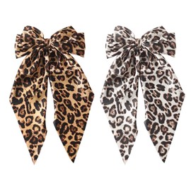 2 Pieces Leopard Print Retro Hair Clips with Bow Cosplay Hair Accessories Hair Accessories Hair Clips for Women