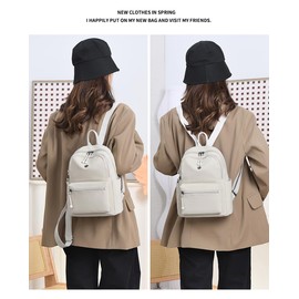 YUESITE Women's Backpack Waterproof Nylon Casual School Bag Daypack Lightweight Travel Backpack Mini Backpack Elegant Lightweight Backpack Handbag for Everyday Travel School Leisure Shopping Black