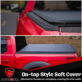 Soft Tri Fold Tonneau Cover Compatible with 2004-2014 Ford F150 F-150 5.5ft Bed (67"), Vinly Top Alloy Steel Structure, Also fits Lincoln Mark LT 5.5 ft