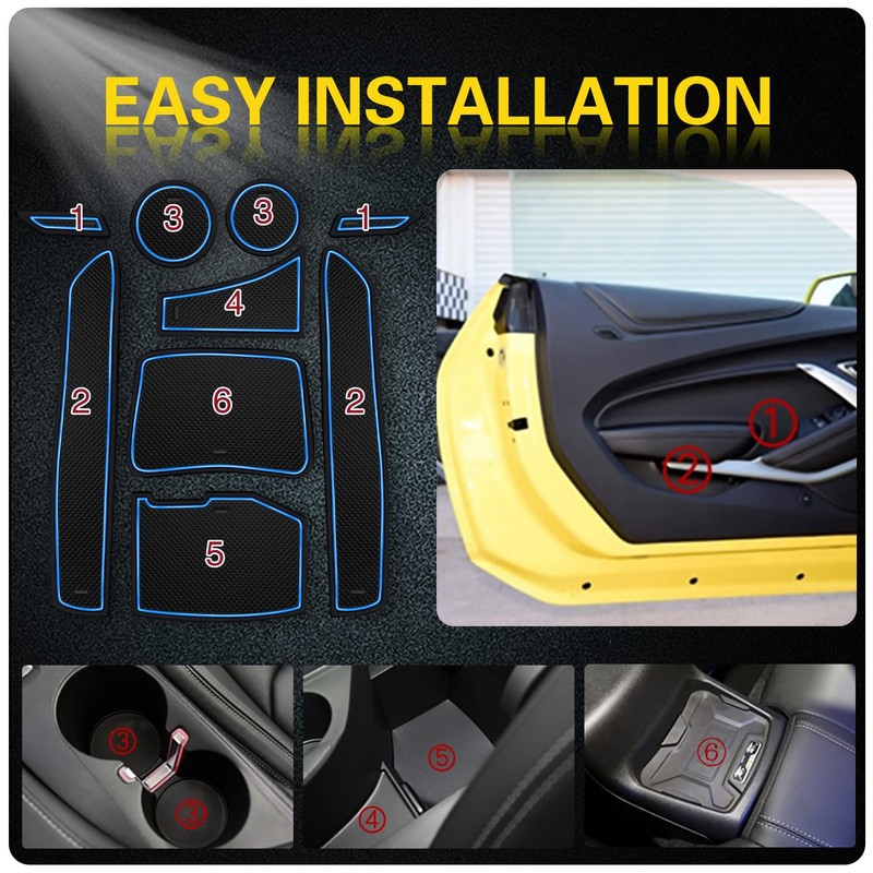 Asgohme Fit for Chevy Camaro 2016-2024 Accessories, Upgraded Custom Non-Slip