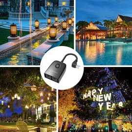 Enchufe inteligente para exteriores TECHWOLF, Wi-Fi 2.4 GHz, 2 tomas independientes, IP55 resistente al agua, Tuya/Smart Life, temporizador + cuenta regresiva, compatible con Alexa y Google Home
