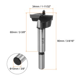 HARFINGTON Forstner Drill Bit 34mm (1-11/32") Tungsten Carbide Wood Forstner Bit Opener Cutter for Hinge Hole Drilling Woodworking, Black