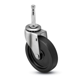 Shepherd Regent Series 3" Diameter Polyolefin Wheel Swivel Caster, 5/16" Diameter x 1-1/2" Length Grip Neck Stem, 120 lbs Capacity, Zinc Finish