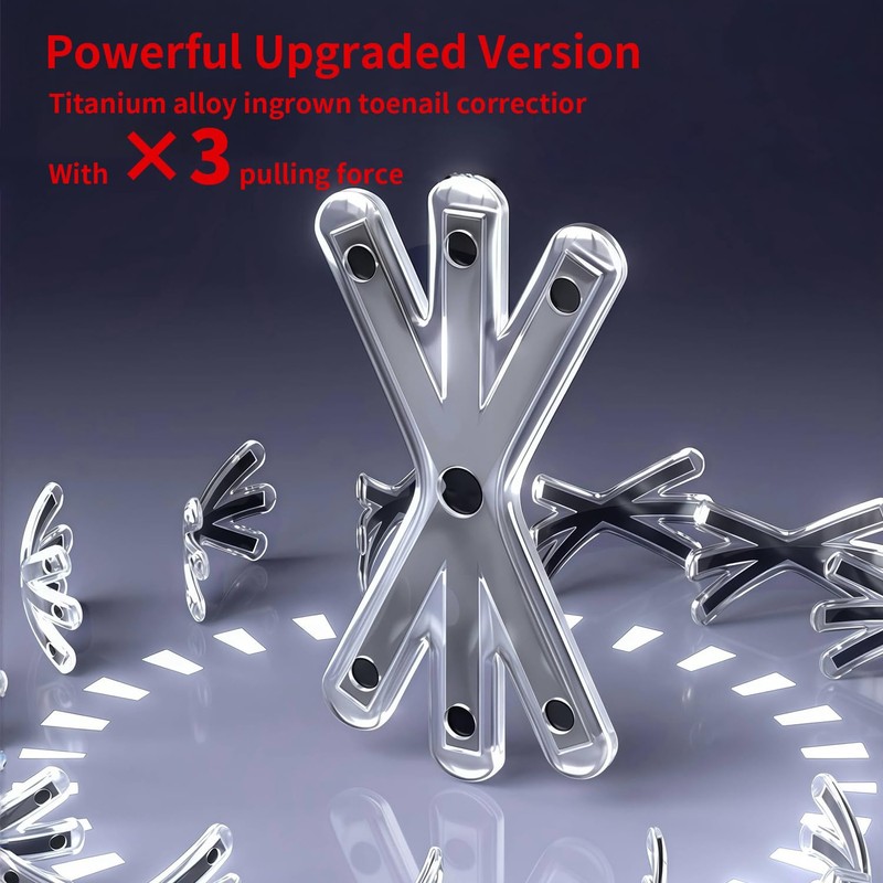 Upgraded Titanium Alloy Ingrown Toenail Corrector with Upgraded 6-Angle Shape,3x