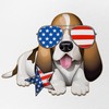 CafePress Basset Hound Dog Patriotic USA Snapback Trucker Hat Black/White