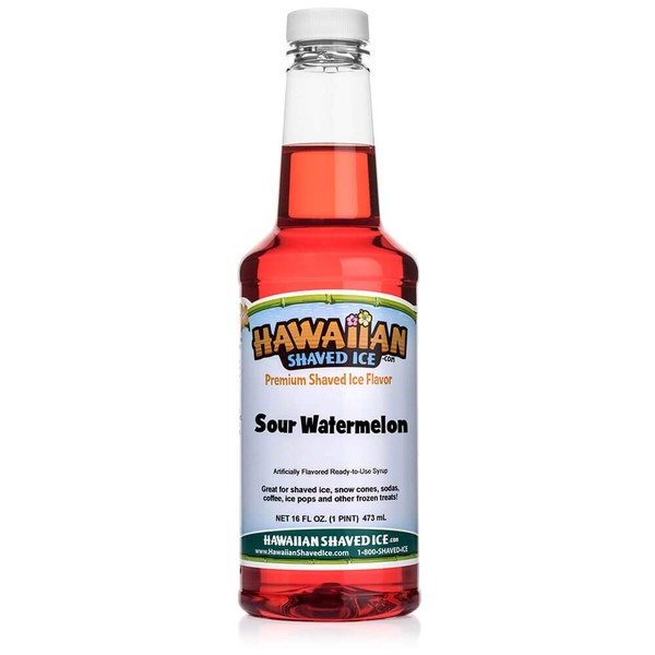 Hawaiian Shaved Ice Syrup, Sour Watermelon, Pint