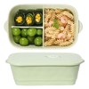 Ceramic Lunch Box with Compartment, Lunch Box with Lid, Green