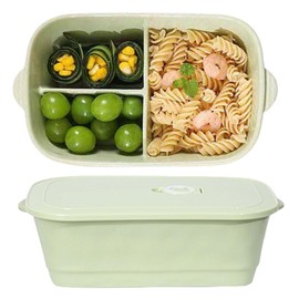 Ceramic Lunch Box with Compartment, Lunch Box with Lid, Green Lunch Boxes are Leak-Proof Sealed and Reusable, Perfect for office, Picnics, Short Trips or When Riding