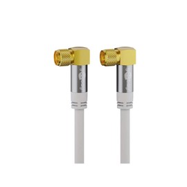 Goobay 70483 SAT Antenna Cable, 135 dB, 4x Shielded, White, 2m Length