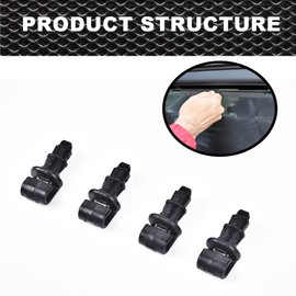 CNNELL Sunshade Hook Clips Replacement Compatible with Honda Odyssey 2005-2010 Sliding Door Holder 83715SHJA21ZA Sunshade Hook Set of 4 Black