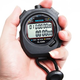 VOANZO Sport Stopwatch Timer 1/100 seconds Precision 60 Memories Large Display for Swimming Running Sports Training