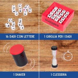 Scarabeo Shake by Editrice Giochi Scrabble Board Game | Word Games | Travel Games| Board Games for Adults and Kids Ages 8 and up