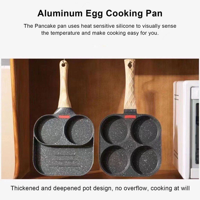Egg Frying Pan Heat Sensitive Silicone Aluminium Pancake Frying Pan