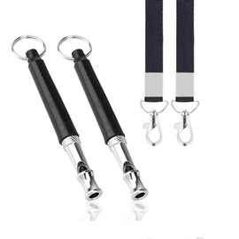 ROFAKU Dog Whistle, 2022 New 2PCS Ultrasonic Dog Whistle to Stop Barking Neighbors Dog, Professional Adjustable Silent Dog Whistle Training Tools for Dogs with Black Strap Lanyard