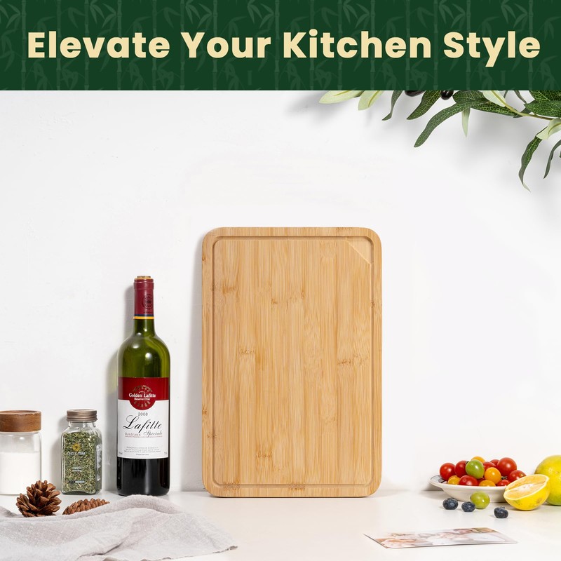 Bamboo Cutting Board for Kitchen, 15 x 10 Large Cutting
