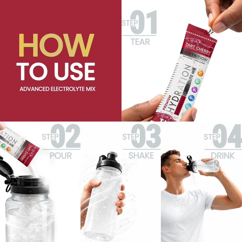 NewTrition Hydration Powder, Electrolyte Powder Packets, Naturally Flavored Hydrating Packets