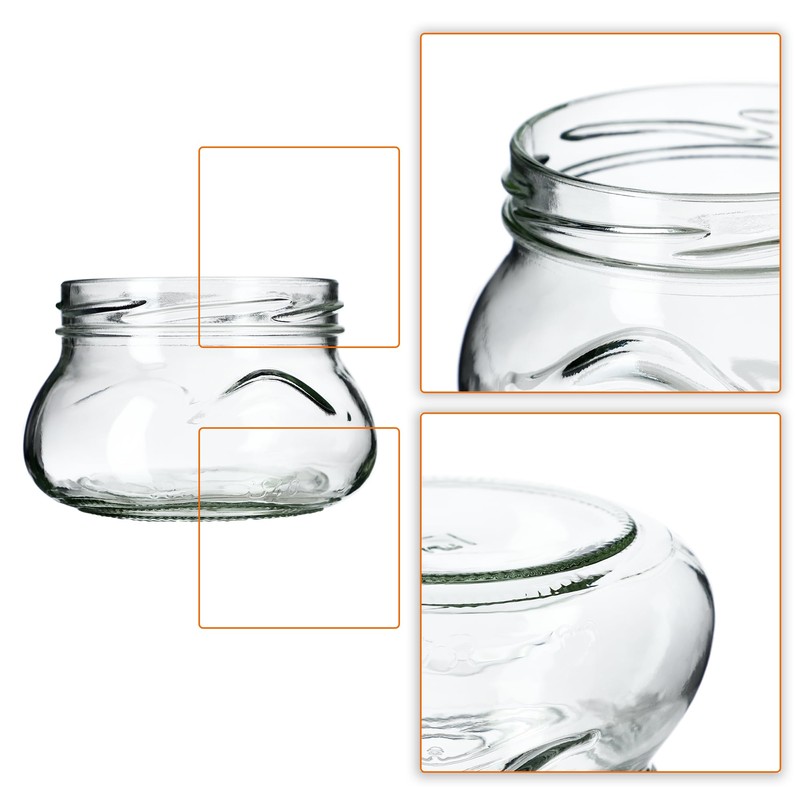 KADAX Jam Jars 300ml with fi82mm Screw Lids Small Mason