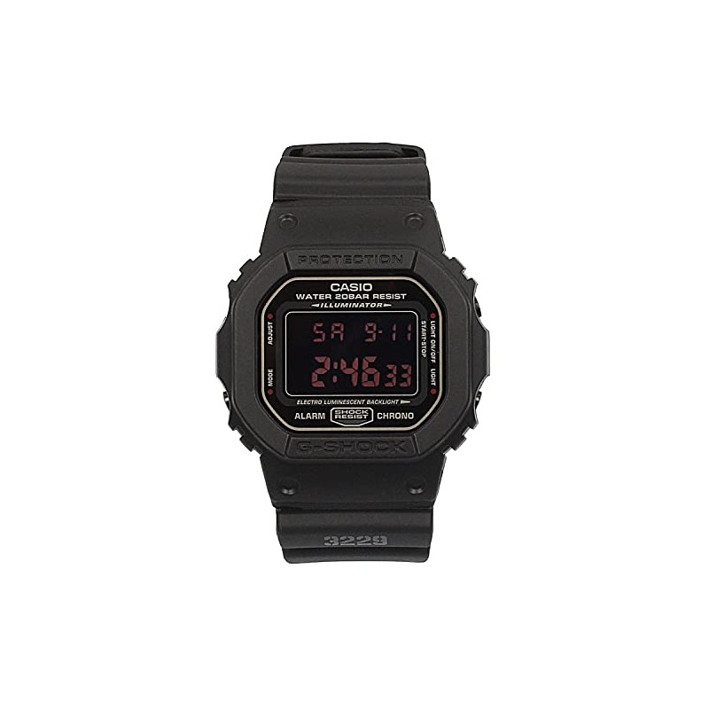 G-SHOCK DW5600MS-1 Mens Black Analog/Digital Watch with Black Band