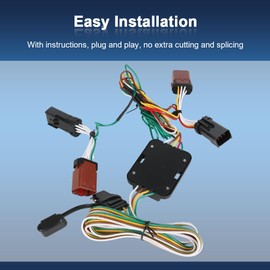 JDMEXEV 4-Pin Trailer Wiring Harness for Trailer Light Connect Compatible with 2002-2007 Jeep Liberty Replacement for 55382