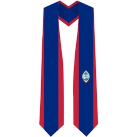 Guam Flag Graduation Stole - Fits All Body Types - Guam Study Abroad International Stole - Premium Quality Guam Graduation Sash
