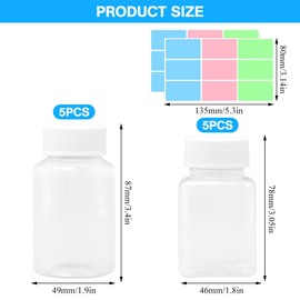 Rebanky 10 Stück 100ml Kunststoff Saftflaschen Zum BefüLlen Wiederverwendbare Leere Smoothie Flaschen Leere Kunststoff Shot FlaschenKlare Smoothie Flasche mit Etikettenpapier für Getränke, Wasser