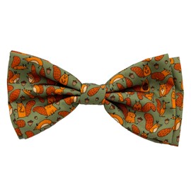 Huxley & Kent Pet Bow Tie for Dogs & Cats - Adjustable Hook & Loop Collar Accessory - Cute & Comfortable for Holidays & Celebrations - Silly Squirrels, Extra-Large