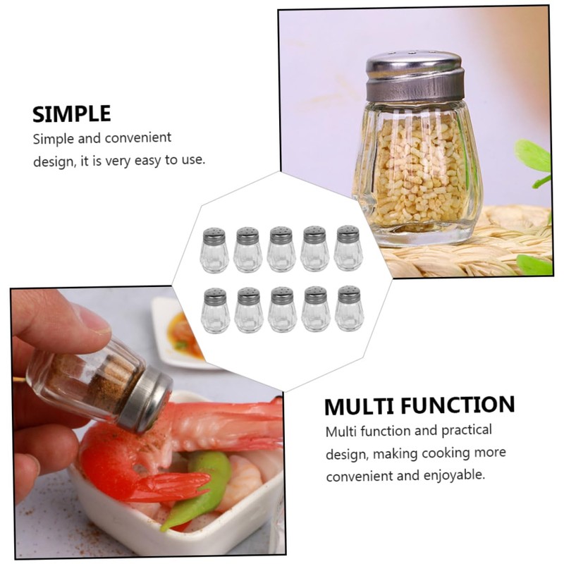 STOBAZA 10Pcs Mini Seasoning Bottles Portable Condiment Containers for Kitchen