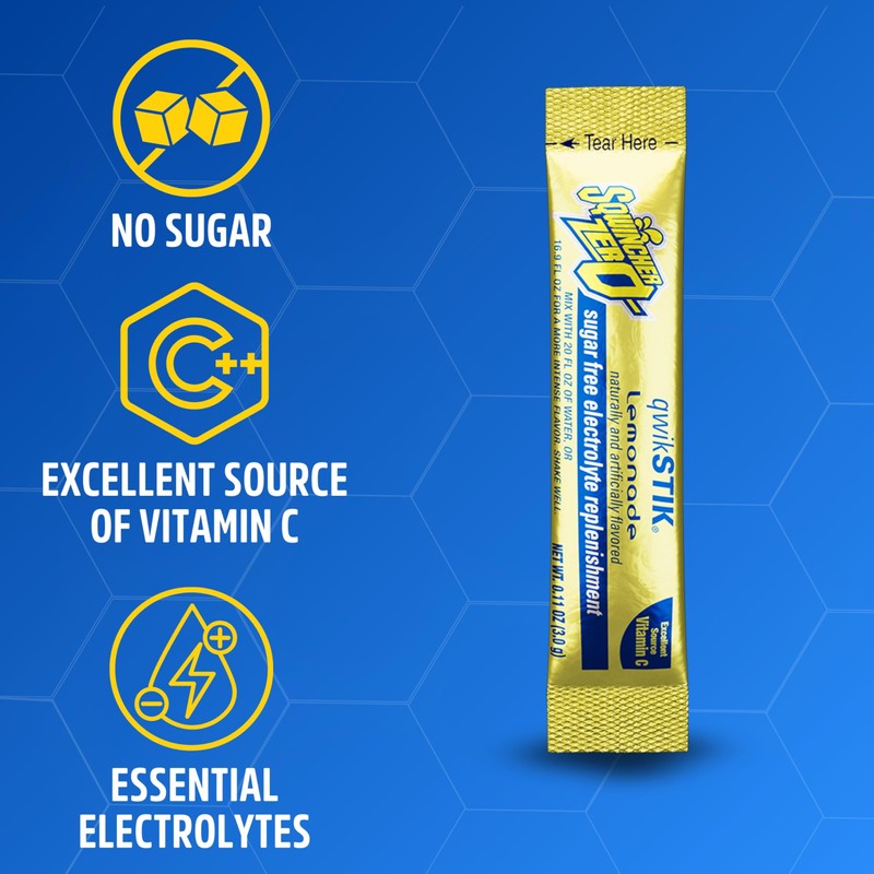 Sqwincher Zero Qwik Stik, Sugar Free, Low Calorie, Low Sodium