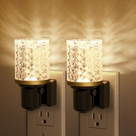 JandCase LED Night Light, Dimmable Night Lights Plug into Wall, Modern Nightlight with Auto On Off Light Sensor, 3000K Soft White Night Light 0-100LM Brightness for Bathroom Hallway Bedroom Decor