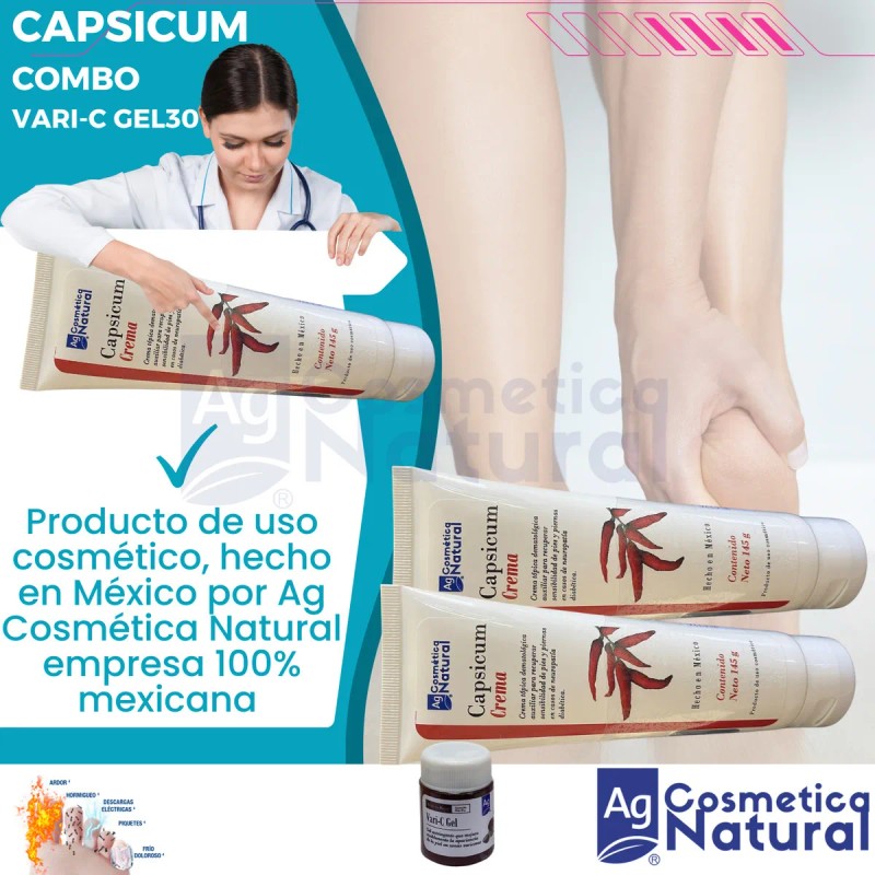 Pack 2 Cremas Neuropatia Diabetica Capsicum + Varic-gel 30gr