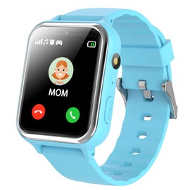 PTHTECHUS Relojes Inteligentes para niños, Llamadas, Fotos, grabaciones, podómetros, Juegos, música, calculadoras, Regalos para niños y niñas (Azul)