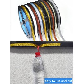 Umbresen Self Adhesive Molding Trim,0.3in x 20ft 3D Flexible Ceiling Molding Peel and Stick, Caulk Strip Sealing Decorative Tape for Molding,Ceiling, Wall Corner, Baseboard, Floor(Silver)