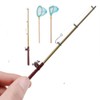 1:12 Scale Miniature Fishing Rod Fish Pole Trammel Net Scene