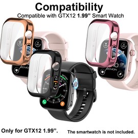 smaate Watch Cases Compatible with Fitpolo ENOMIR Tensky Veryfit GTX12 1.99” Smart Watch, TPU Case with Screen Protector, Protecting Watch Body & Screen