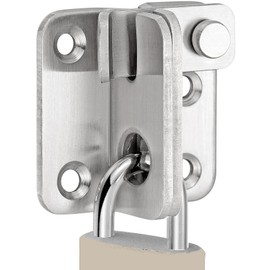 Litensh Shed Lock Flip Door Bolt Lock Gate Latch Lock Padlock Hasp for Wooden Cupboard Pet Cage Barn Cabinet Garden Bathroom Sliding Door (Silver, Right Open S)