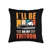 Tritooning Tritoon Boating Captain Tritoon Boat Throw Pillow