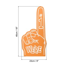 PATIKIL 18 Inch Giant Foam Fingers Pack of 2 We are #1 EVA Foam Hand Cheerleading in Bright Colours for Celebration, Pompoms, Sports Events, Spirit Games, Party, Orange