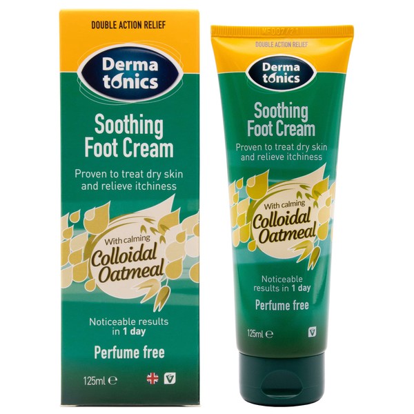 Dermatonics Soothing Foot Cream - Rapid Relief for Athlete’s Foot, Dermatitis, Dry Skin Conditions with Calming Colloidal Oatmeal,Suitable for Diabetics and is Vegan Friendly, 125 ml
