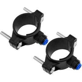 2 Pcs 1/4 Inch Quick Connect Clamps Black Plastic Drain Saddle Valve Kit Durable Water Filters Valve Clamp for Under Sink Reverse Osmosis RO System Waste Water Line (Screws Included)