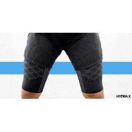 Hydra X - Sports Thigh Support for Men or Women - Compression Thigh Support, Running, Football, Sciatica, Muay Thai, 1 Piece Medium, Black, 1)