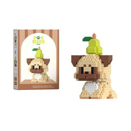shenhailan Dog Micro Mini Building Blocks Educational Animal Dog Building Blocks for Kids Adults Beginners Gift Toy 368 Pcs (Pug)