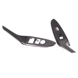 Compatible with Mazda MX-5 ND Miata 2016-2024+ Left Hand Driver Car Real Carbon Fiber 4pcs Front and Rear Doors Look Interior Door armrest Window Switch Panel Cover Trim (Black Carbon Fiber)