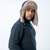 Winter Trapper Hat,Warm Faux Fur Aviator Hat(RedBlue,S/M)