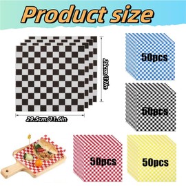 Jindizi 200Pcs Sandwich Paper11.8 x 11.8 Inches,Checkered Food Wrapping Paper Grade Wrap Paper Greaseproof Pape Sandwich Paper Wrap Checkered Deli Basket Liner Food Wrapping Paper Baking (Lattice)