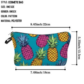 Livel lhood Colorful Pineapple Makeup Bag Cute Small Organizer Zipper Pouch Colorful Pineapple Cosmetic Bag Birthday Present for Women Friends, hzj0770