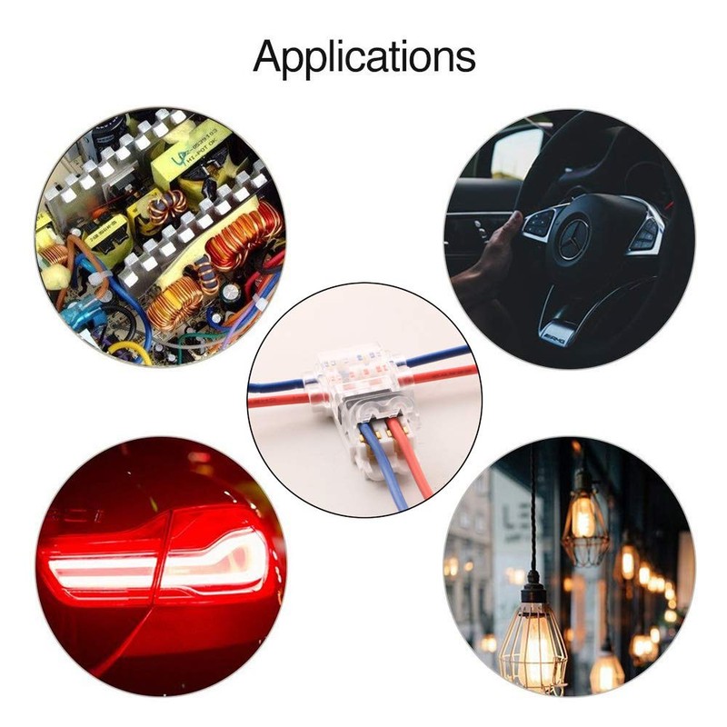 CTRICALVER 2 Pin Wire Connector Wire Branch Connector Simple Quick