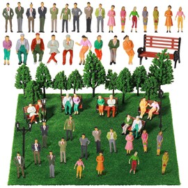 NOLACE Mini Model Railway Figures, Pack of 60 Miniature Figures, Various Sitting and Standing Figures, Passers-by, Painted Sitting and Standing Scale 1:85